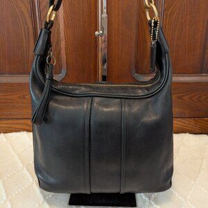 Coach 6950 Amanda Hobo Shoulder Bag Purse Black Leather